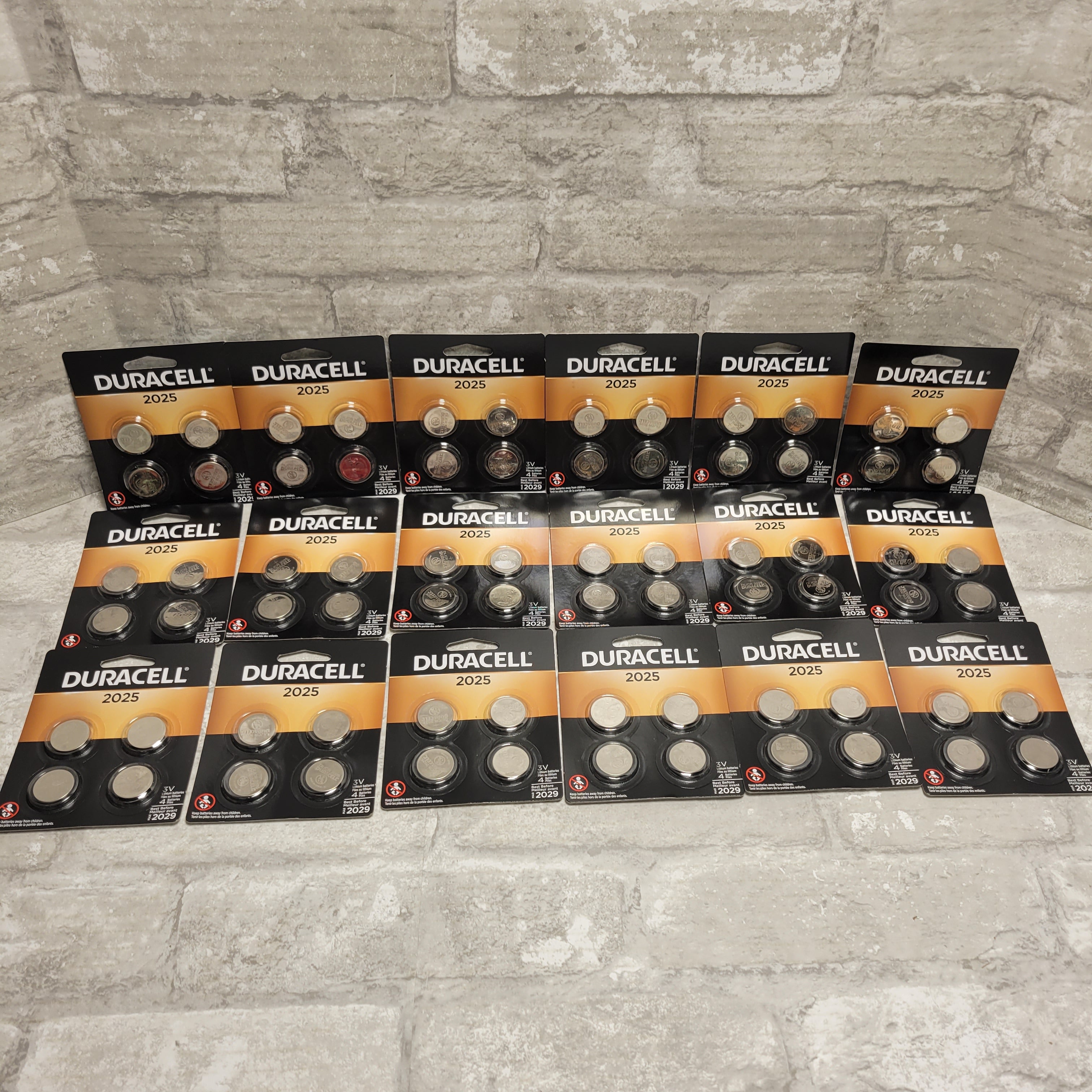 Duracell DL2025 CR2025 3V Coin Cell Lithium Batteries 4pk, Lot of 18 (8116326629614)